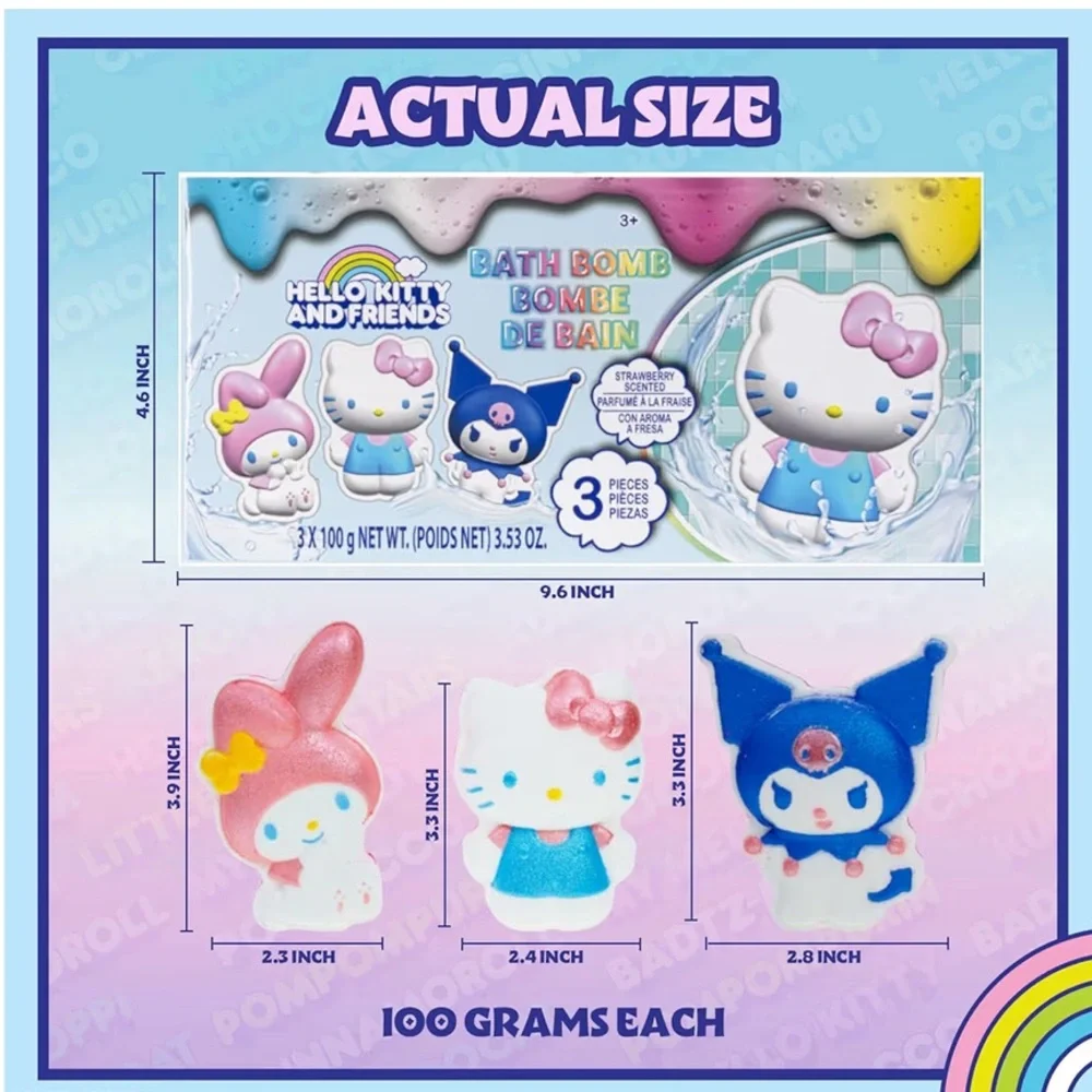 🆕 Hello Kitty and Friends Colorful Bath Bomb Trio
